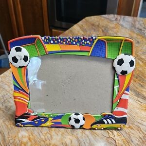 Colorful Soccer Themed Picture Frame